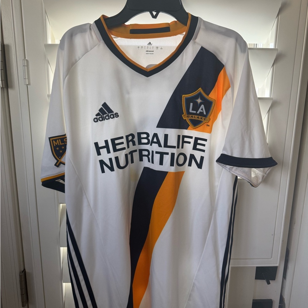 Adidas White Jersey with Black and Gold Trim